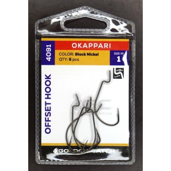 Крючки для рыбы, GC Offset Okkapari 4091, 5шт/уп, цвет BN, №1